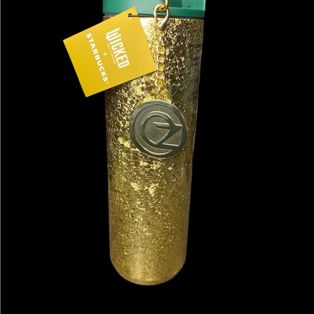 Starbucks Wicked Gold Tumbler with Green Lid 16oz NWT